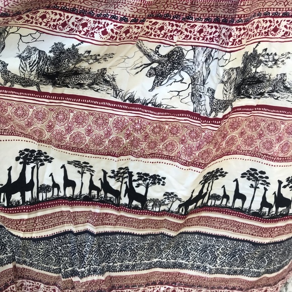 Vintage 70’s Krist Gudnason safari bohemian mumu kaftan patio dress - Picture 5 of 9